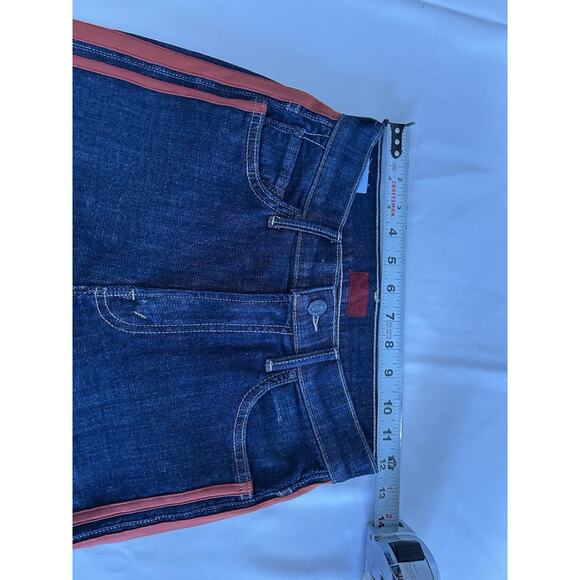 NWOT MOTHER Insider Crop Step Hem Fray Speed Racer Jeans Sz 24 Dark Blue - Picture 8 of 12